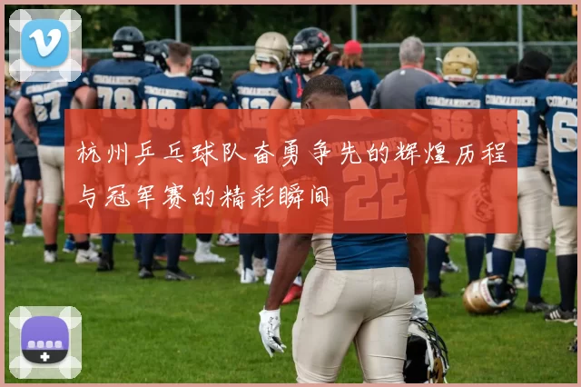 杭州乒乓球队奋勇争先的辉煌历程与冠军赛的精彩瞬间